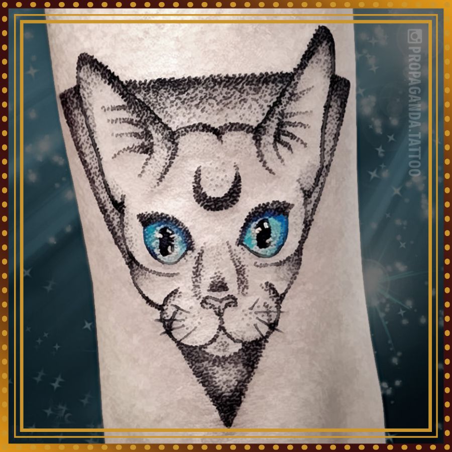 Kot / koty / kotek / kotki - motywy tatuażu, wzory tatuażu, projekty tatuażu, galeria motywów, galeria tatuaży, portfolio. Studio Tatuażu i Piercingu Poznań
