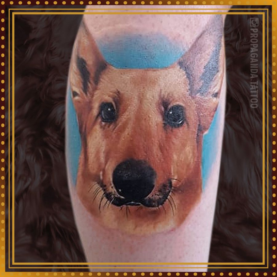 Pies / psy / piesek - motywy tatuażu, wzory tatuażu, projekty tatuażu, galeria motywów, galeria tatuaży, portfolio. Studio Tatuażu i Piercingu Poznań